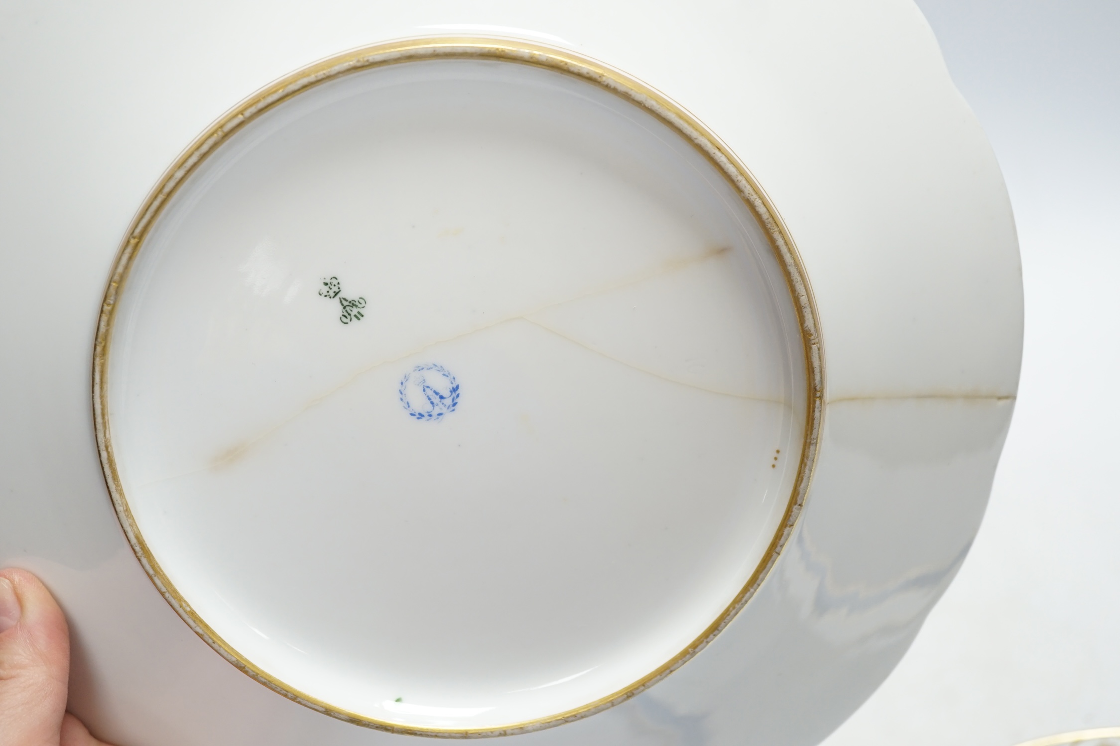 Russian interest- A Grand Duchess Kazenia plate and a Coronation Service Alexander II plate, largest 25cm (a.f.)